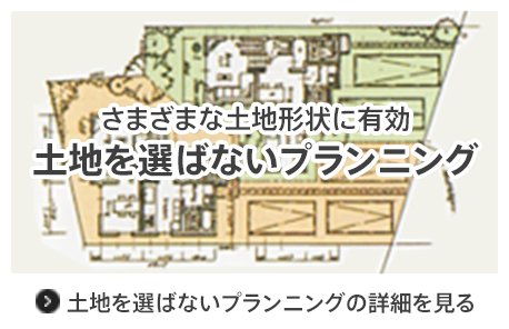 土地を選ばないプランニング-さまざまな土地形状に有効-